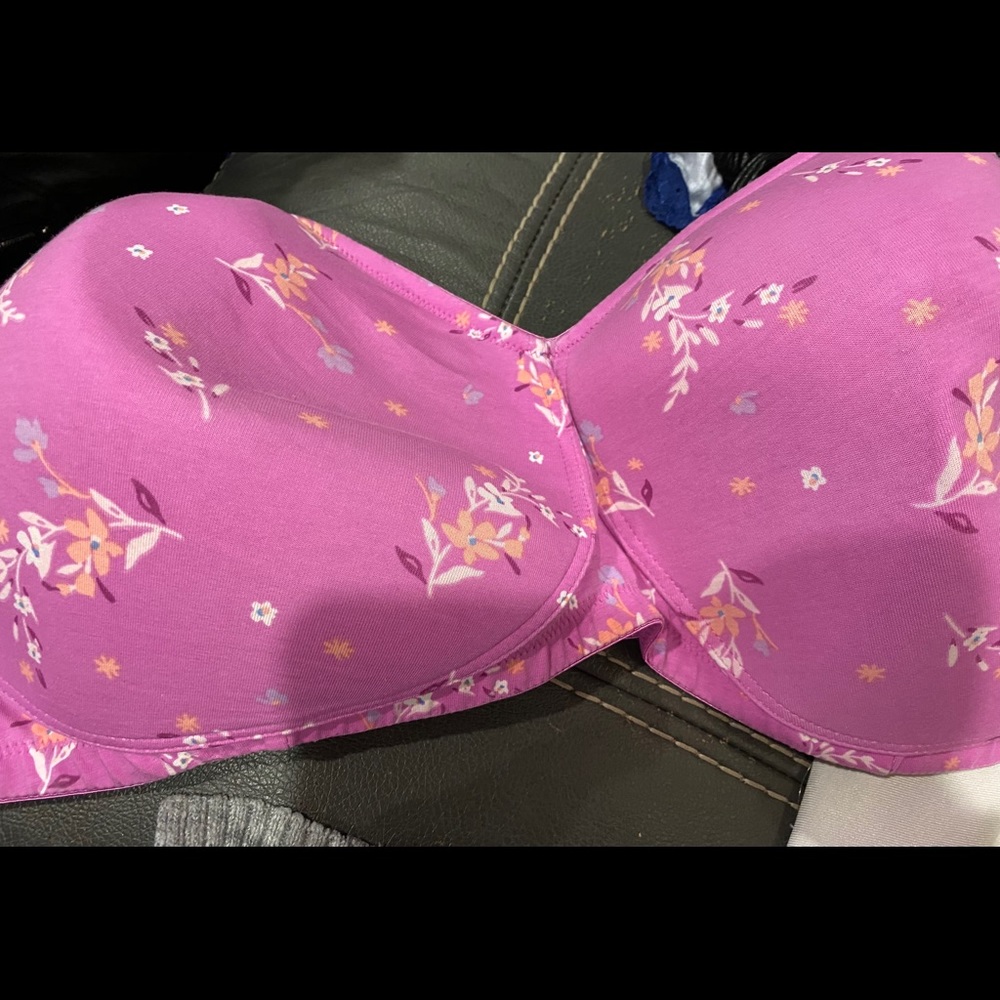 Woman Within Pink Floral Bra 50DD NWOT